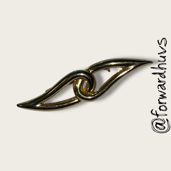 Vintage Gold-Tone Abstract Brooch - Picture 7 of 9